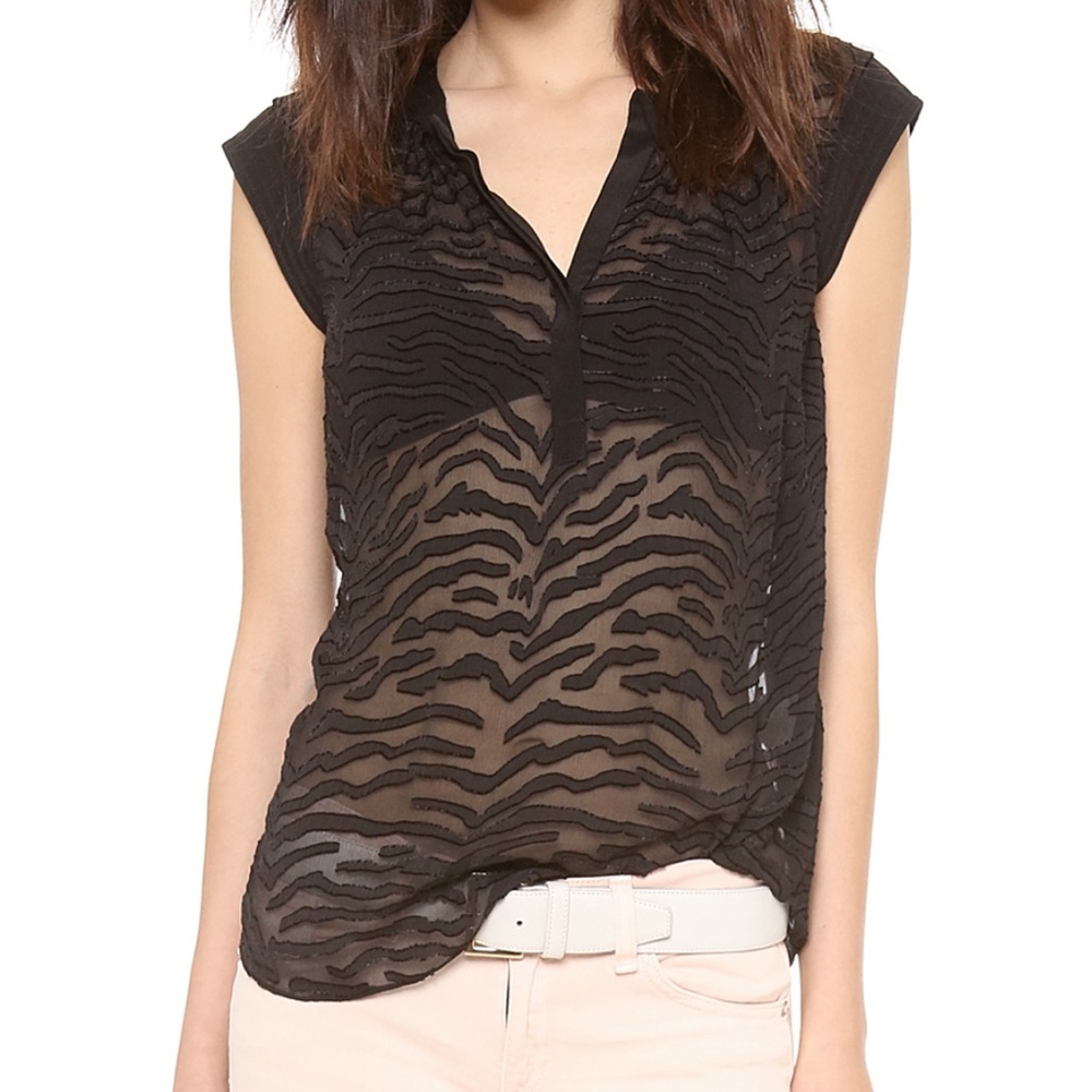 Rebecca Taylor Zebra Clip Dot Blouse